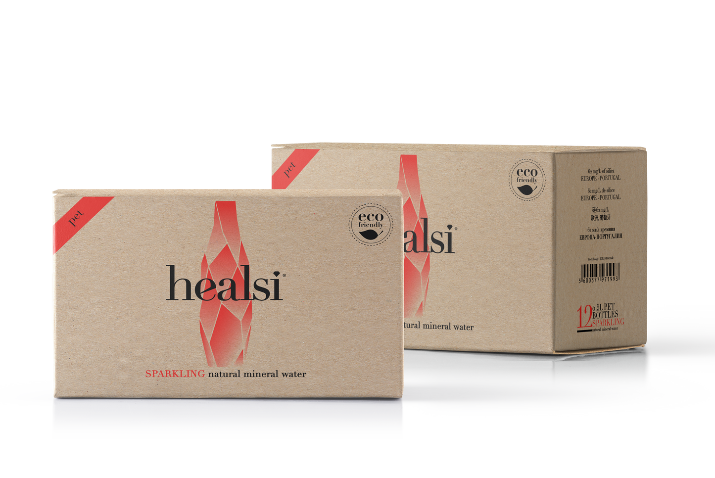 Healsi Red 500ml x 12 Sparkling Plastic bottle