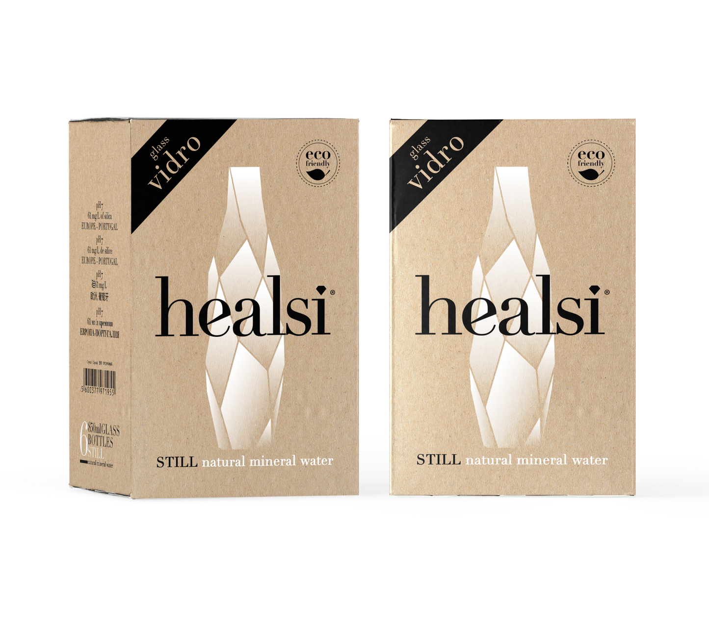 Healsi Crystal 850ml x 6 Still Glass bottle
