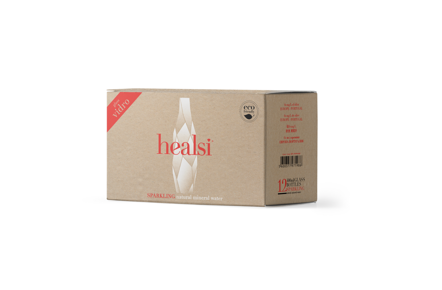 Healsi Red Sparkling 400ml x 12 Sparkling Glass bottle