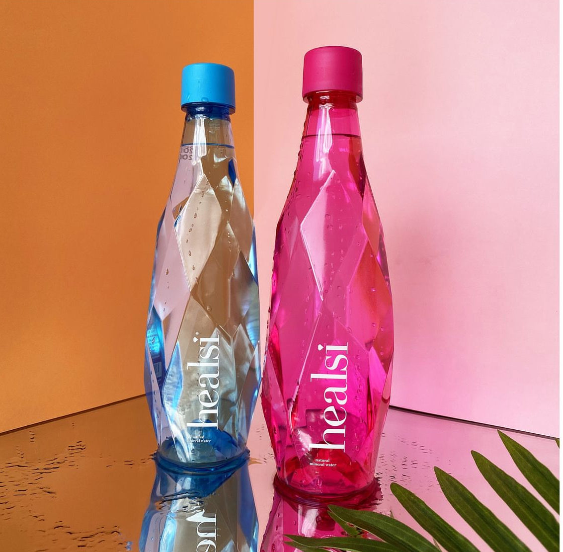 Healsi 500ml Twin Pack (Fuchsia & Turquoise) Still Plastic bottle
