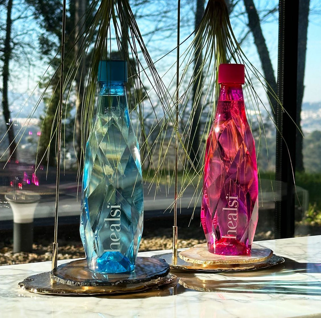Healsi 500ml Twin Pack (Fuchsia & Turquoise) Still Plastic bottle