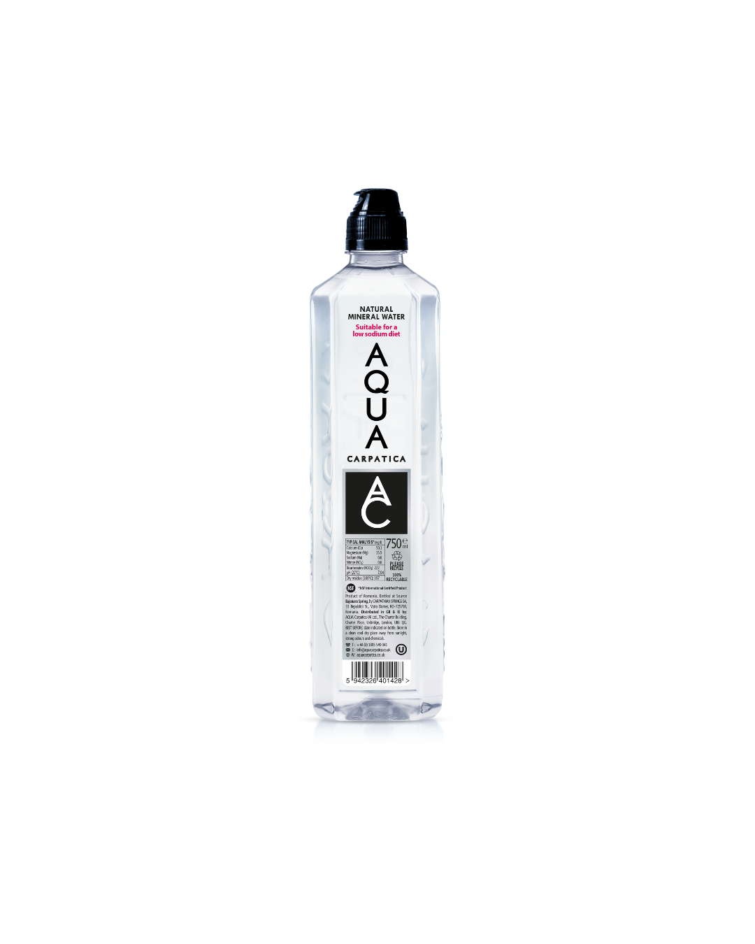 Aqua Carpatica 750ml x 6 Still Plastic (Sports Cap)