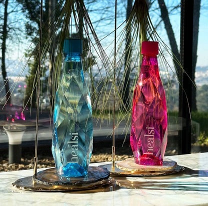Healsi 500ml Twin Pack (Fuchsia & Turquoise) Still Plastic bottle
