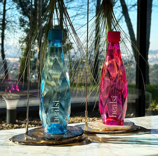 Healsi 500ml Twin Pack (Fuchsia & Turquoise) Still Plastic bottle