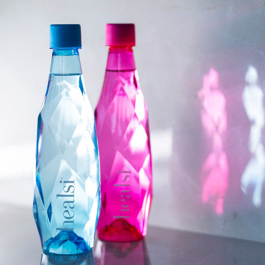 Healsi 500ml Twin Pack (Fuchsia & Turquoise) Still Plastic bottle
